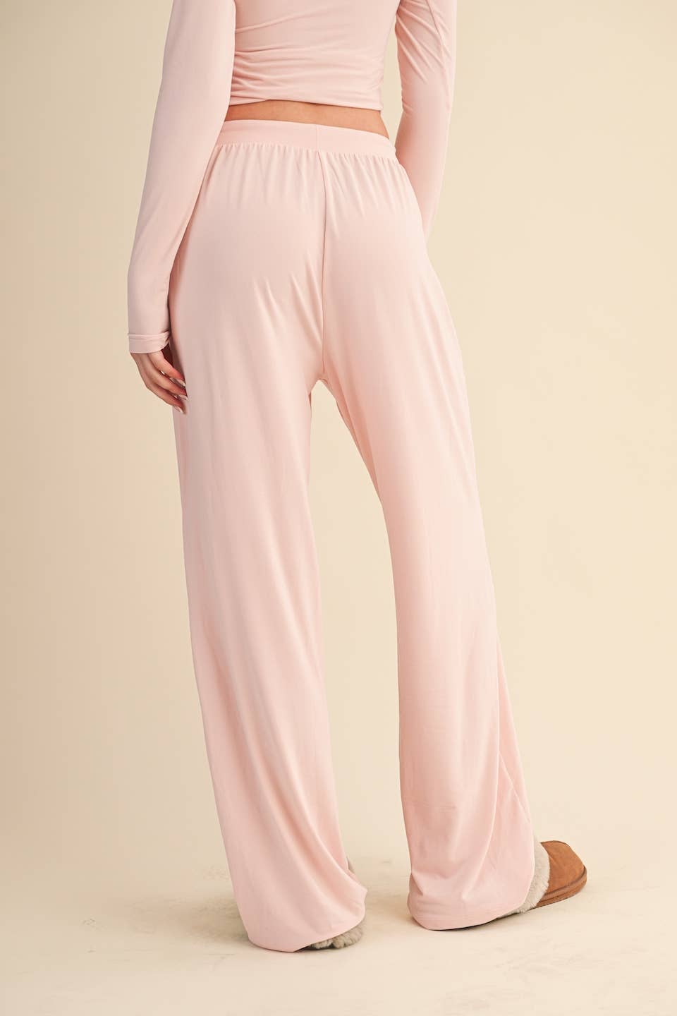 Soft Knit Jersey Wide Leg Pants