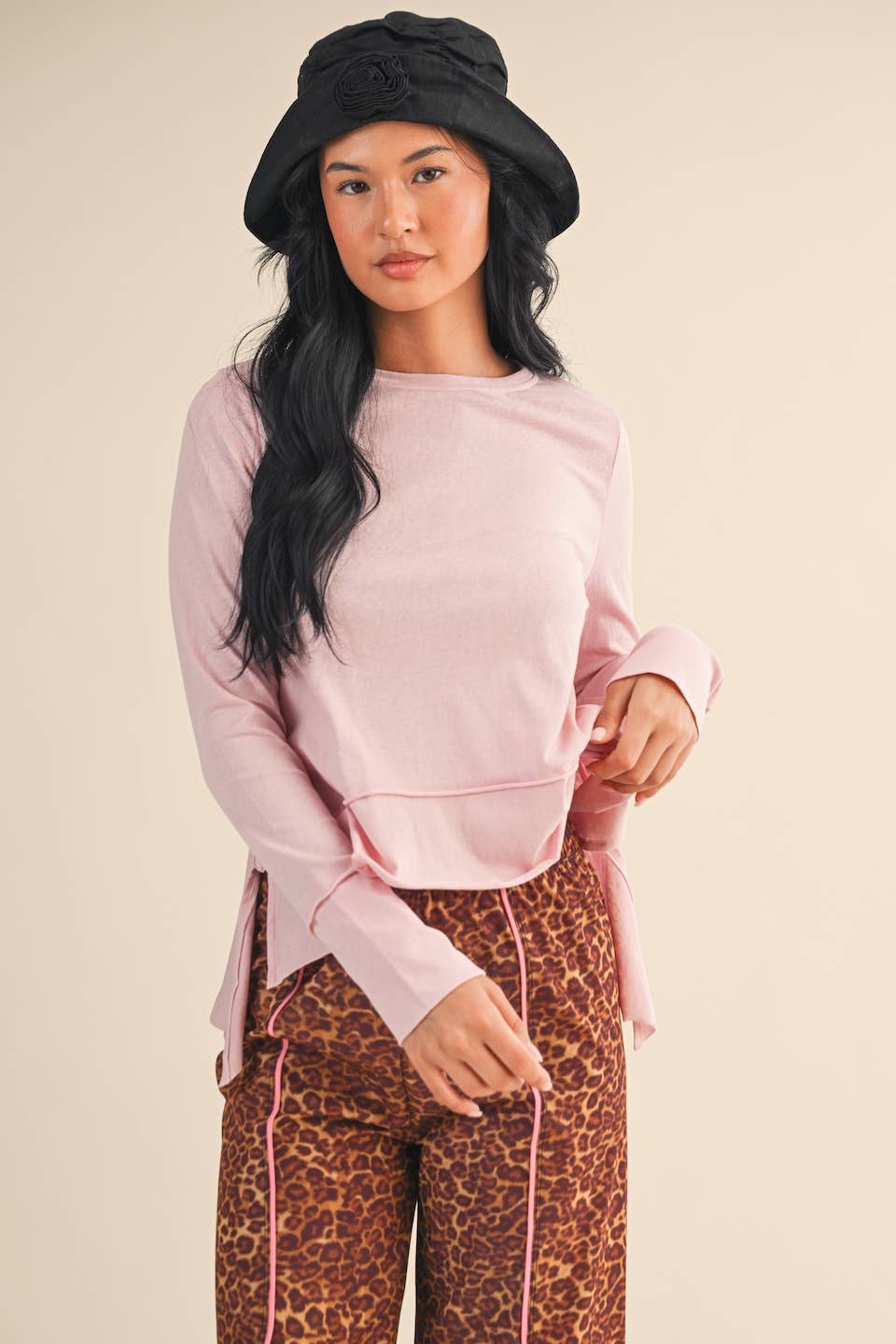 Cotton Slub Long Sleeve Layering Top
