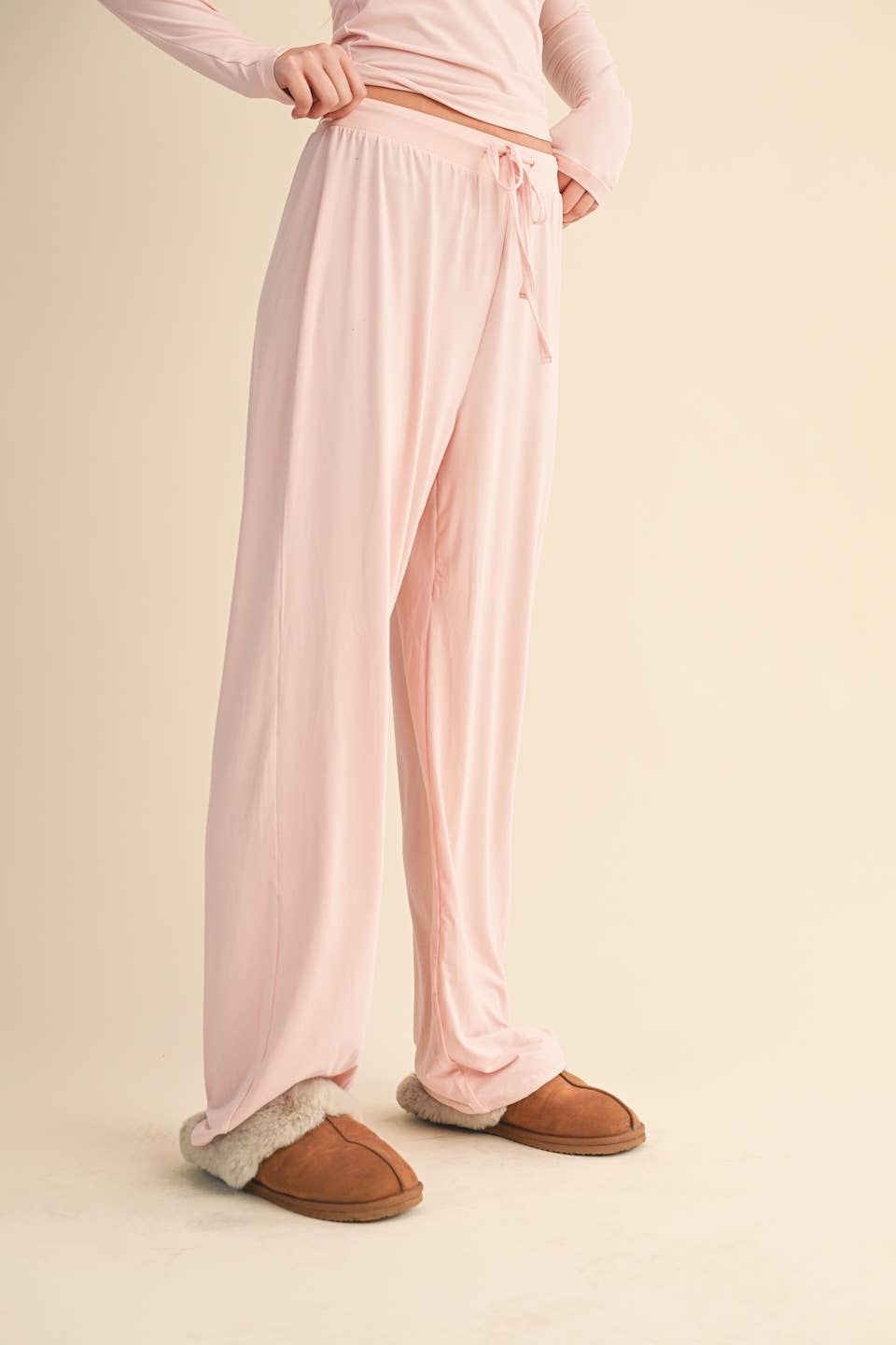 Soft Knit Jersey Wide Leg Pants