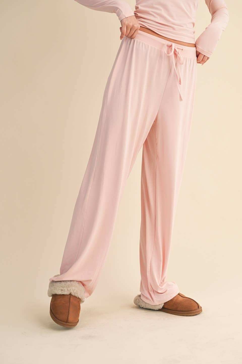 Soft Knit Jersey Wide Leg Pants