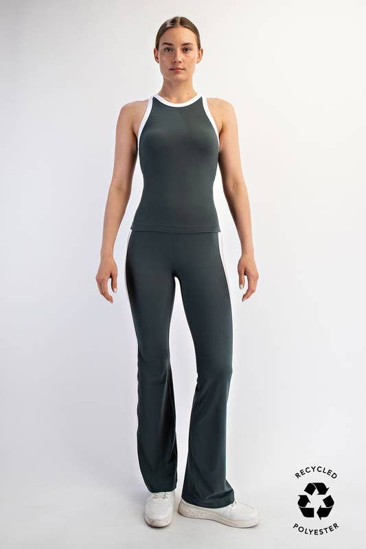 T630037-Sleeveless Butter Soft Contrast Racerback Top
