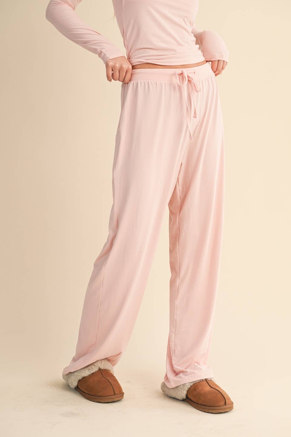 Soft Knit Jersey Wide Leg Pants