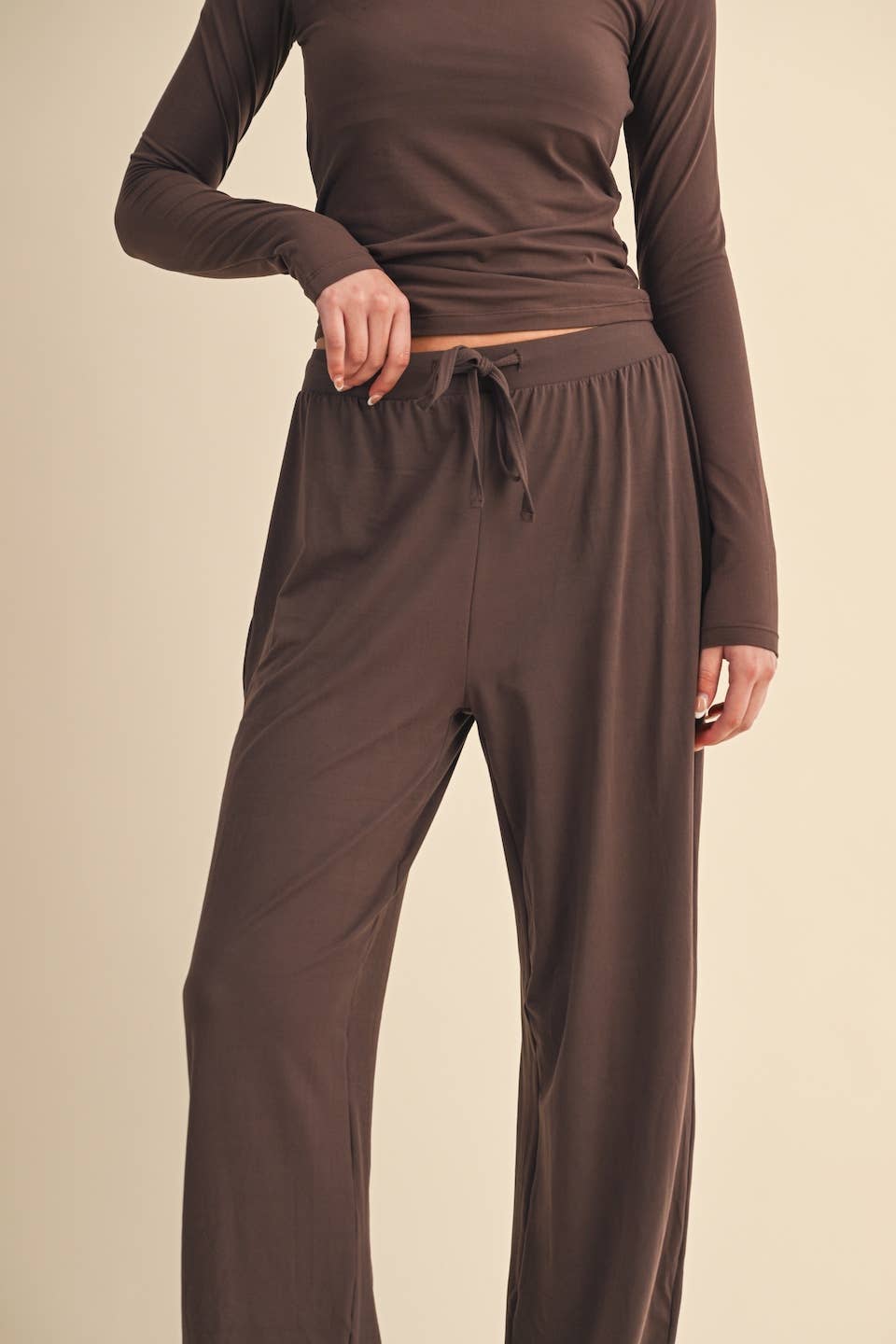 Soft Knit Jersey Wide Leg Pants