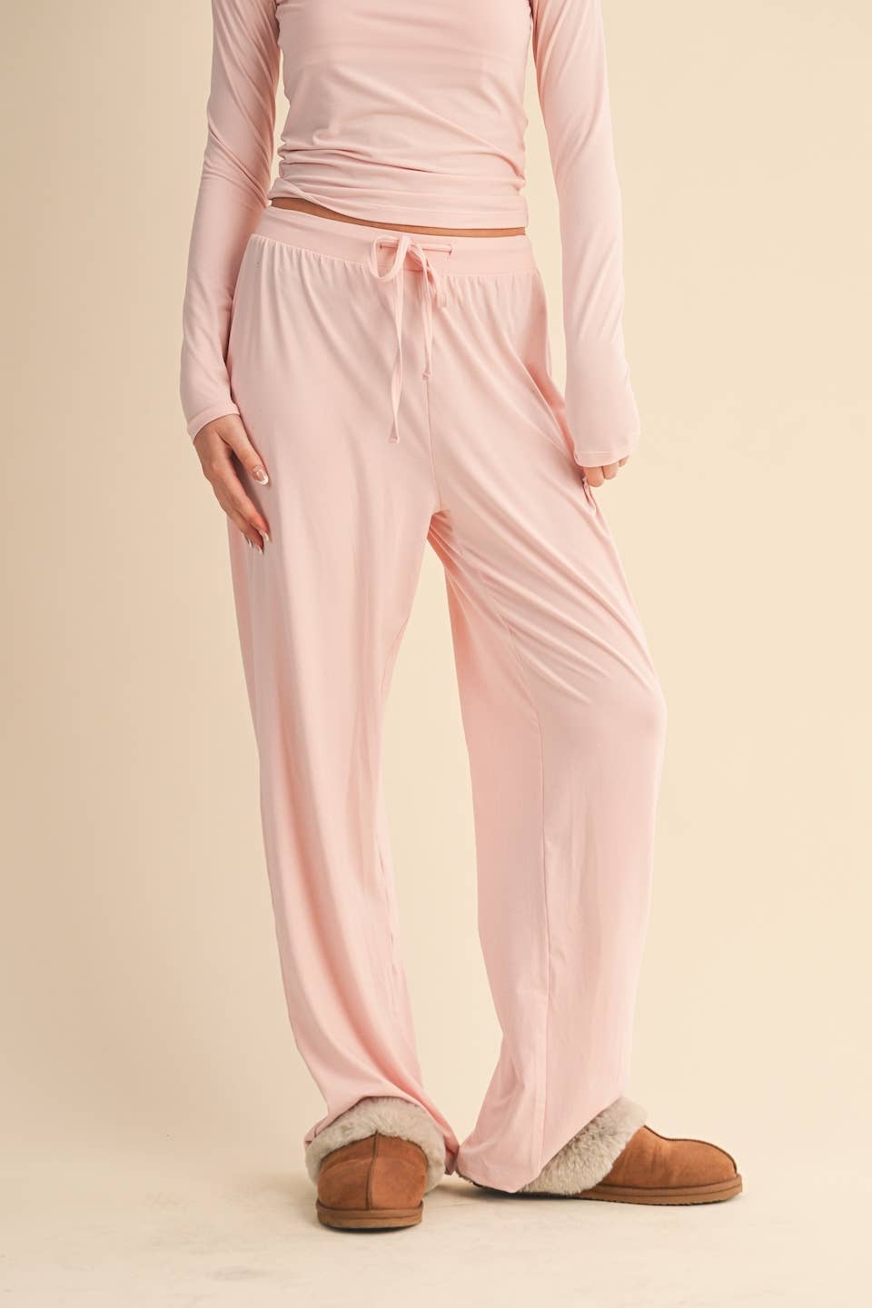 Soft Knit Jersey Wide Leg Pants
