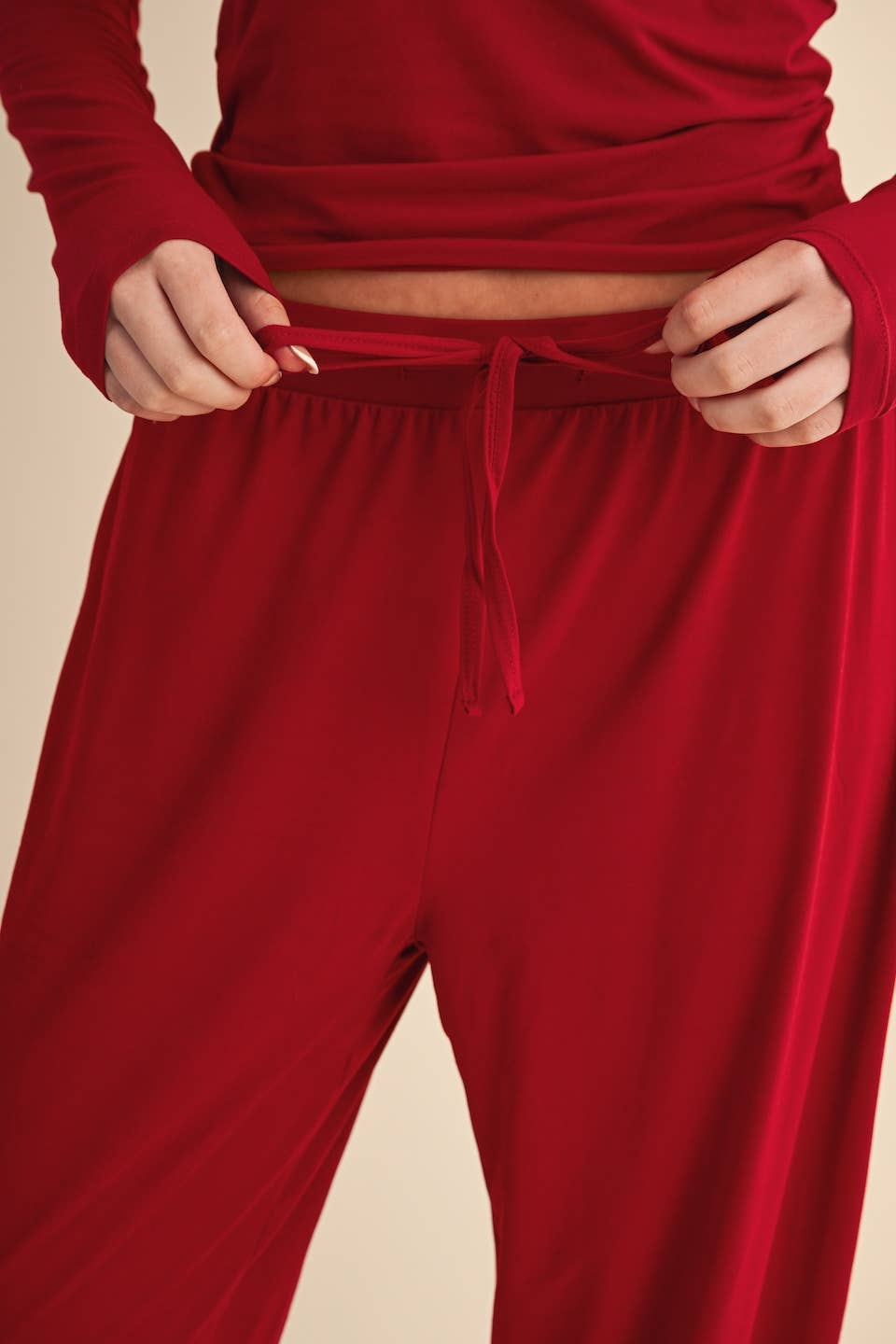 Soft Knit Jersey Wide Leg Pants