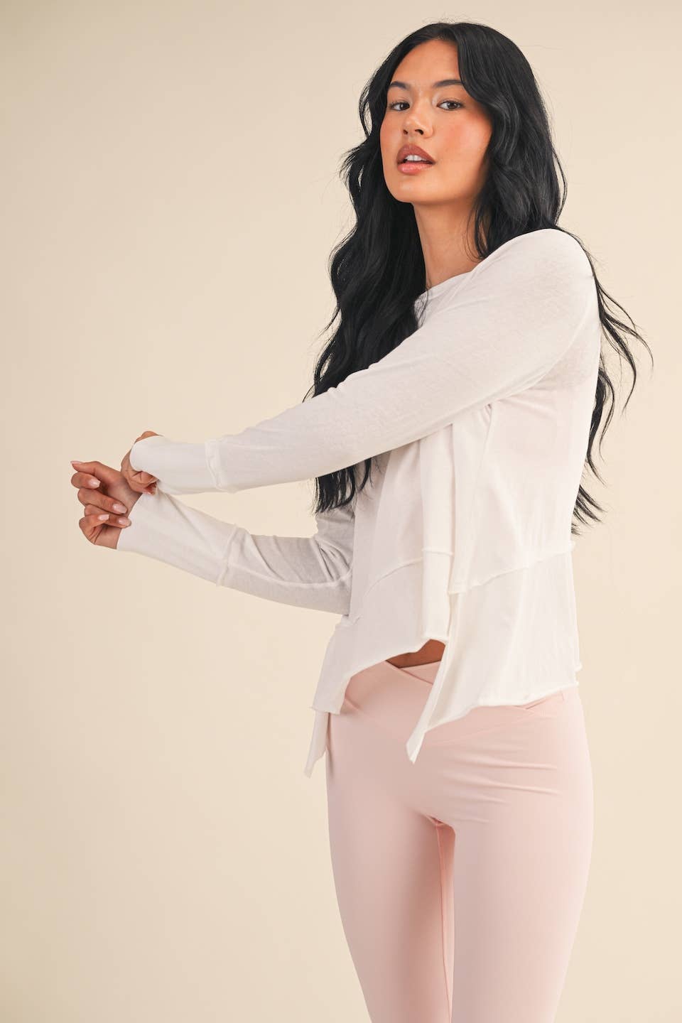 Cotton Slub Long Sleeve Layering Top