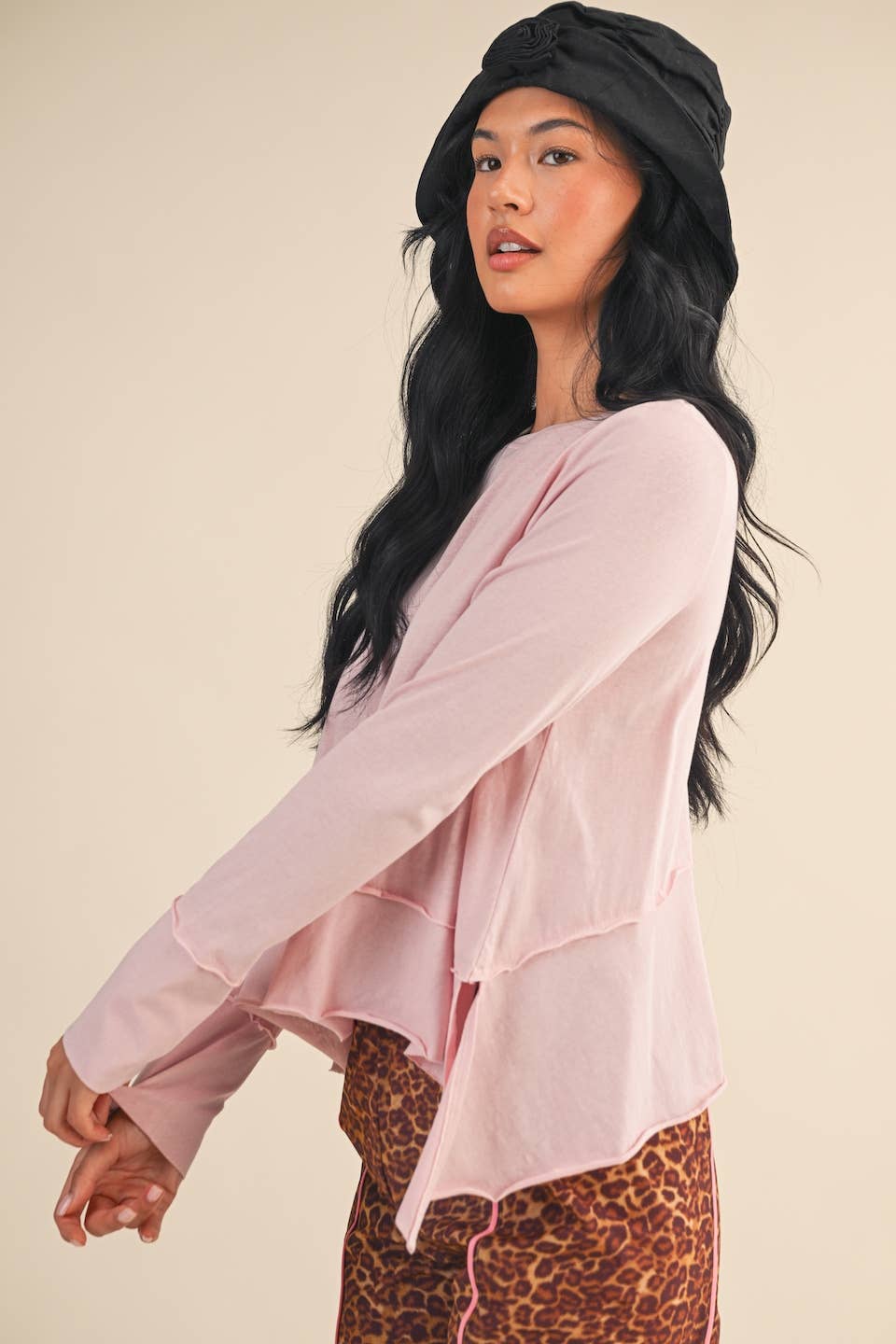 Cotton Slub Long Sleeve Layering Top
